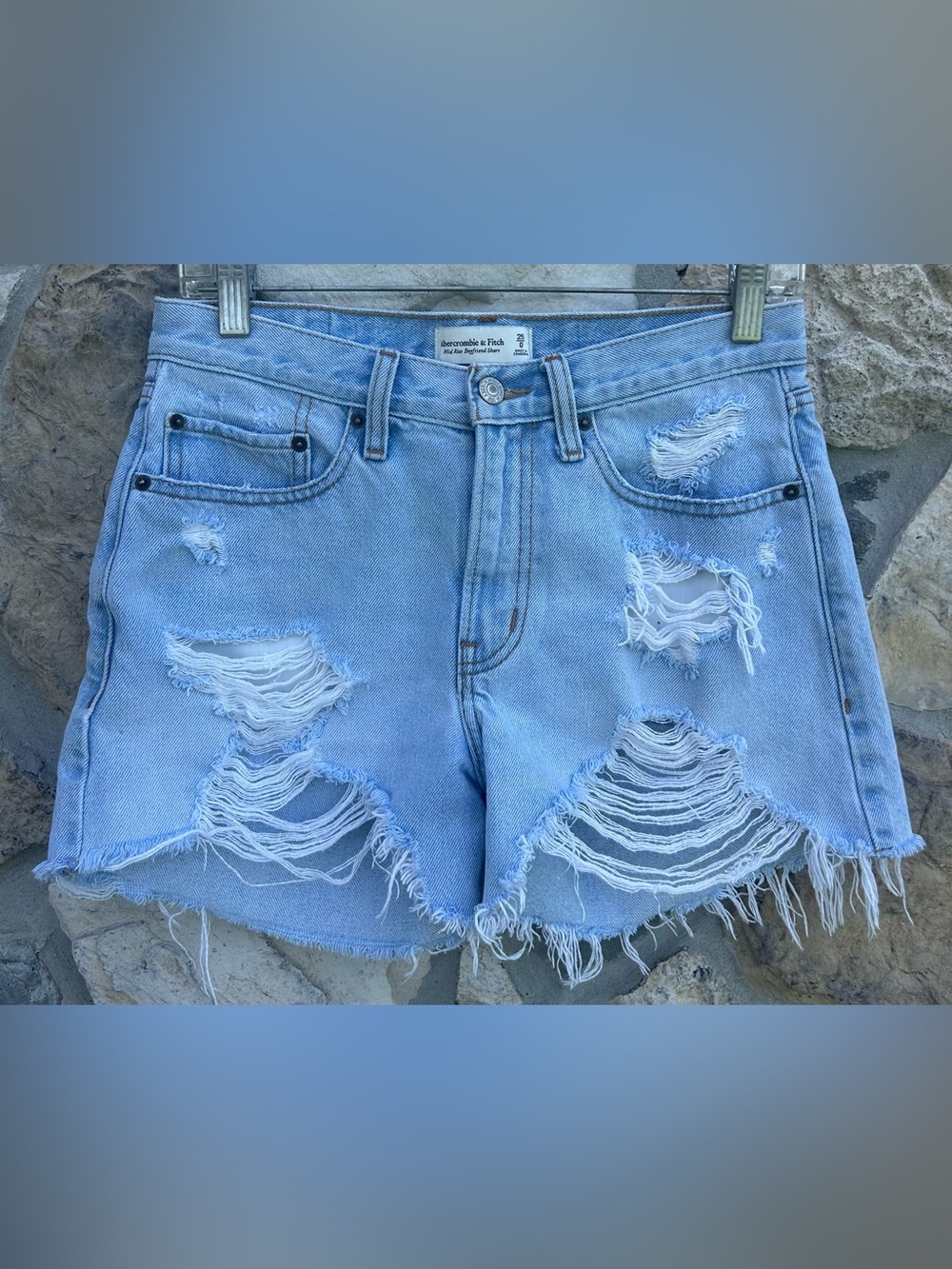 Abercrombie & Fitch Jean Shorts Size 25/0 Denim Cut Off Distressed Festival Boho